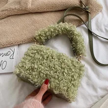 Зима Новое поступление меховая сумка женская меховая сумка мессенджер модная однотонная меховая сумка женская сумка через плечо регулируемый ремень