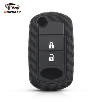

Dandkey 10pcs Carbon Fiber Silicone Key Case For Land Rover Range Rover Sport LR3 Discovery Car Fob Protector Cover Keychain