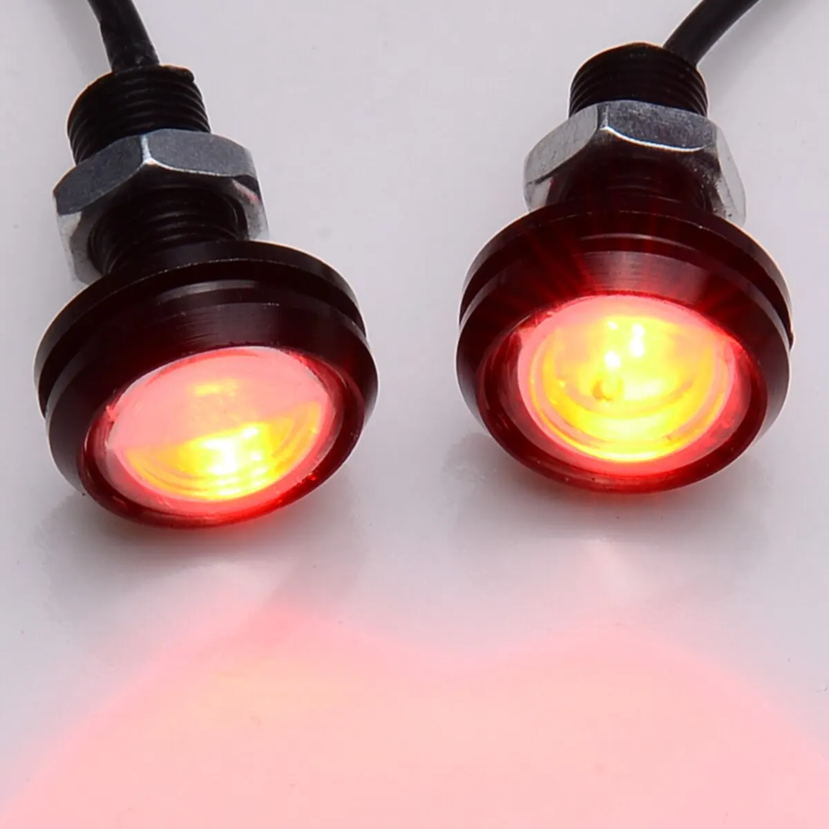 2pcs 12V 23mm Red LED Eagle Eye Car Fog DRL Daytime Reverse Parking Signal Waterproof Daytime Running Lights