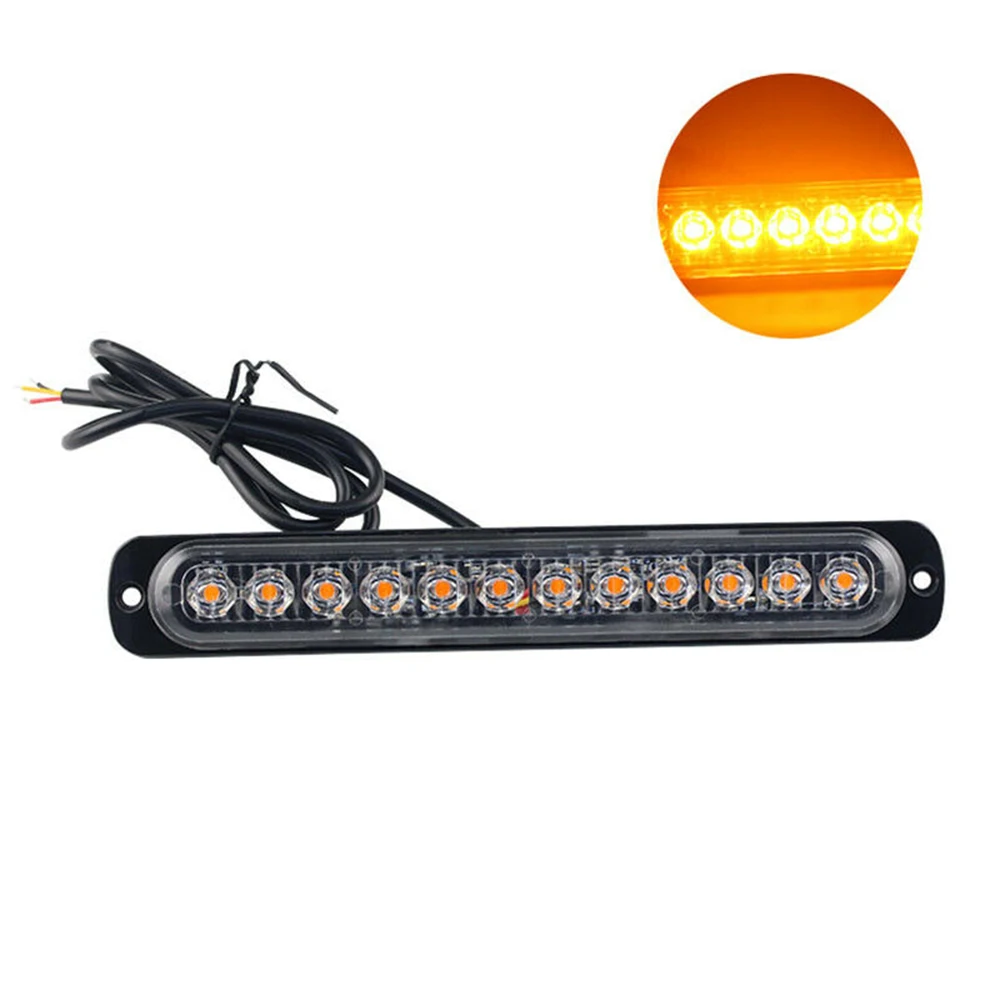 

8pcs 190*28mm Car Truck Strobe Flash Light Strip Side Lamp Bar Ultra Thin 36W Amber 12-LEDs high quality Lights accessories