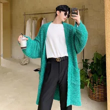 Осенне-зимний мужской женский вязаный свитер кардиган пальто Мужская Уличная Хип-Хоп Вязаная Куртка Верхняя одежда Одежда для влюбленных