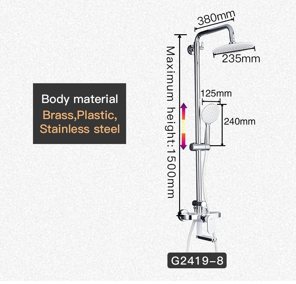 GAPPO 1 набор, Ванна, Душ, ванная комната, Душ, туалет, кран, душевой набор в горке, Большая душевая головка, ручной показ G2448