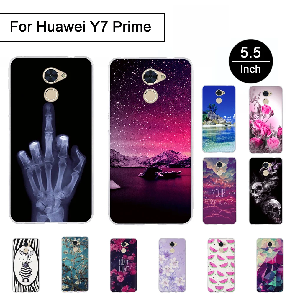 Для Huawei Enjoy 7 plus 3D стерео окрашенный чехол рельефный узор для Y7 Prime Чехлы задней