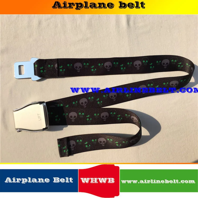 

Different cute novelty printed patterns strap with different color airplane seat belt buckle jeans belt/waistband attractive