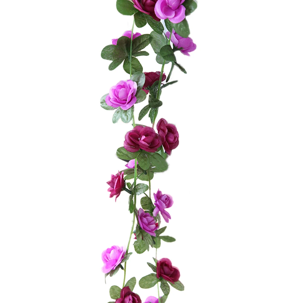 250 см искусственная Цветочная лоза Роза лоза Ткань розы искусственная Цветочная лоза гирлянда сад DIY свадебное украшение для комнаты