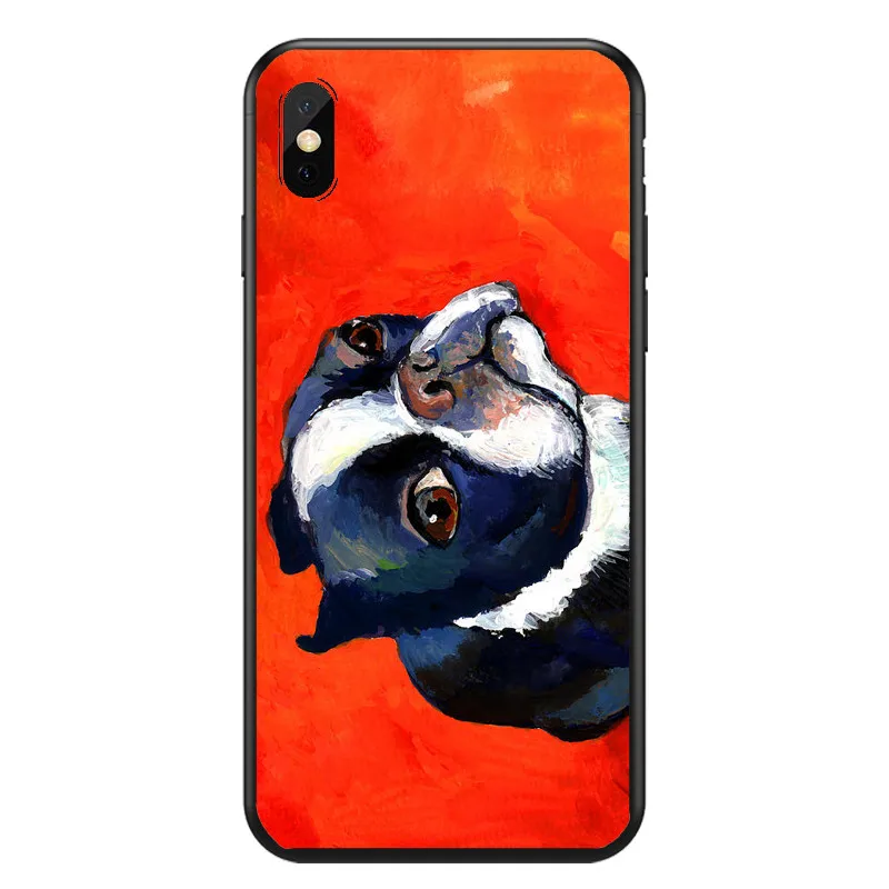 Чехлы для телефонов, чехлы для iphone X, XR, XS, MAX, 8, 7, 6, 5, 4, силиконовый чехол с изображением Бостонского терьера, собаки, розы - Цвет: TPU