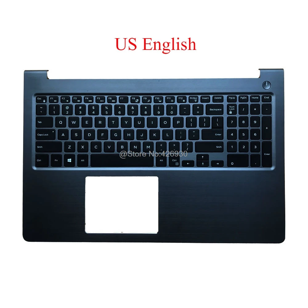 Ноутбук Palmrest US клавиатура для DELL Vostro 15 5568 V5568 P62F черный с подсветкой английский