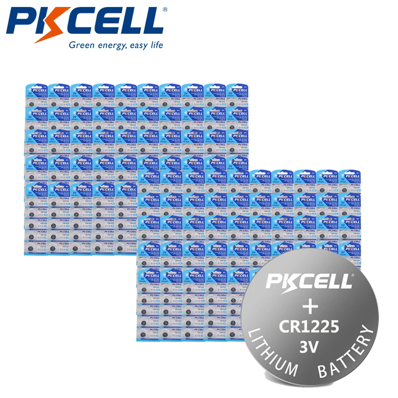 Аккумуляторная батарея PKCELL CR1225 CR 1225 3 кнопки напряжения в BR1225 DL1225 eb1225 ECR1225