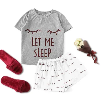 

pyjamas women sexy lingerie pijama mujer Women Pajamas Set Casual Clothing Suit Female Short Sleeve T Shirt Tops Shorts пижама
