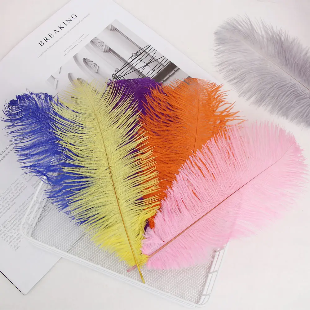 10Pcs/Pack Romantic Beautiful Elegant White 15-35cm Ostrich Feathers Wedding Party Supplies Carnival Dancer Decoration Crafts