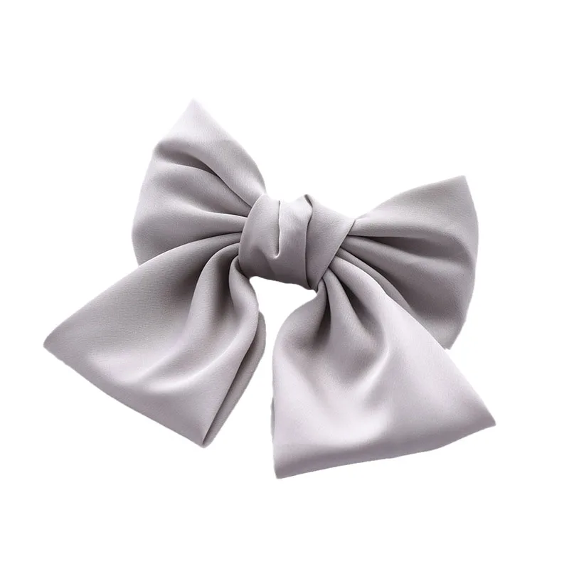 BISENMADE 2020 Bow Hairgrips Women Solid Color Hair Clips For Girls Sweet Cue Chiffon Bobby Pin Barrette Beautiful Accessories bride hair clip