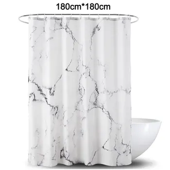 

Marble Printed 3D Shower Curtain Waterproof Polyester Bath Screens Curtains Grey White Plastic Hooks Bathroom Decor With Hooks