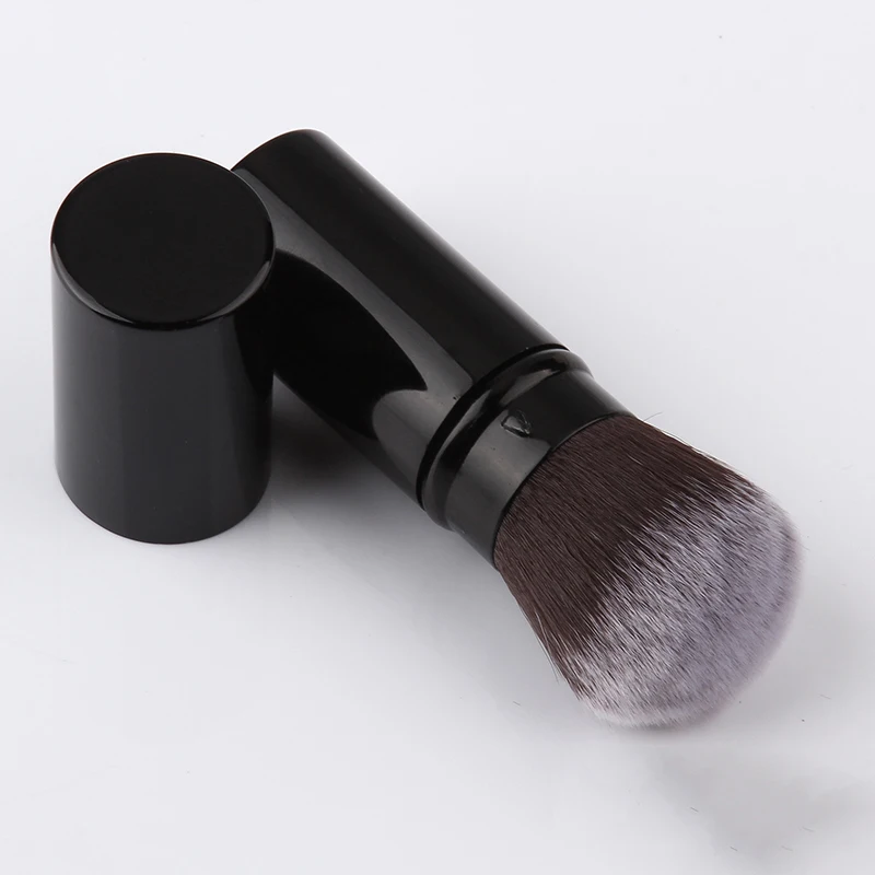 

Black Retractable Makeup Brushes Foundation Blush Soft Synthetic Hair Big Powder Brush Face Kabuki Brush Large Make up Brushes