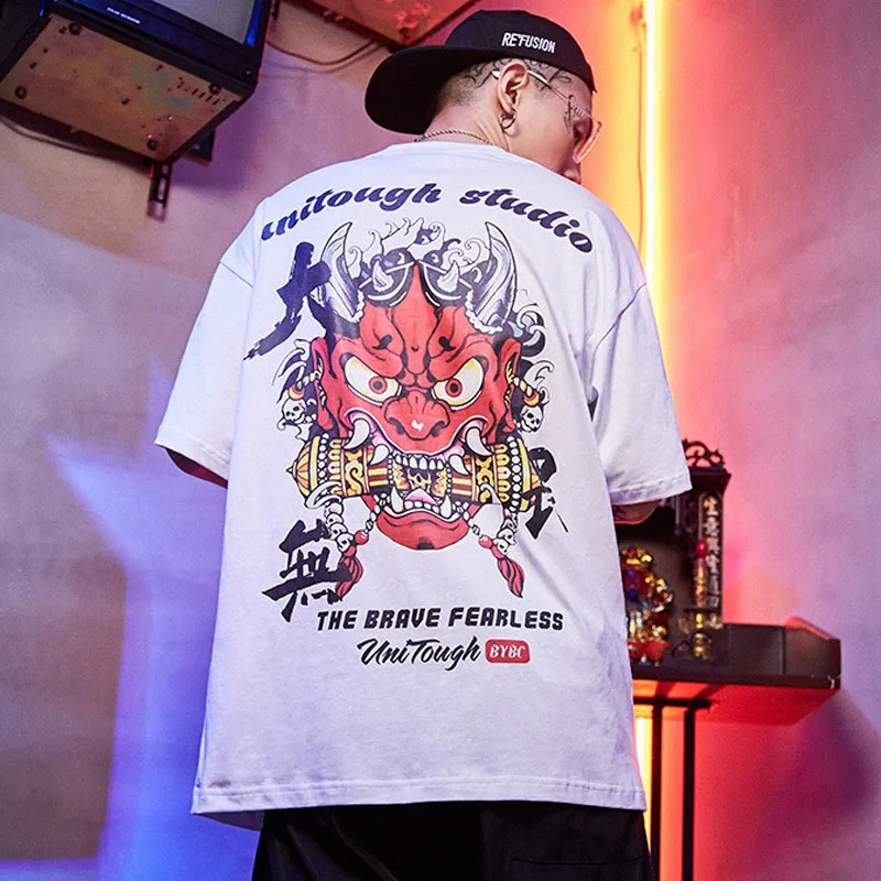 Chinese style Ghost printing Harajuku cotton men s T Shirt Hip Hop Streetwear Fashion Casual Round 1 Chinese style Ghost printing Harajuku cotton men s T Shirt Hip Hop Streetwear Fashion Casual Round 2