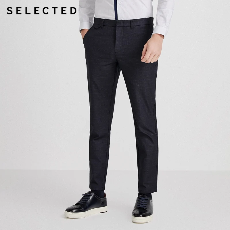  Выбран осенние 100% хлопковые штаны в клетку мужская версия повседневные брюки в клетку  