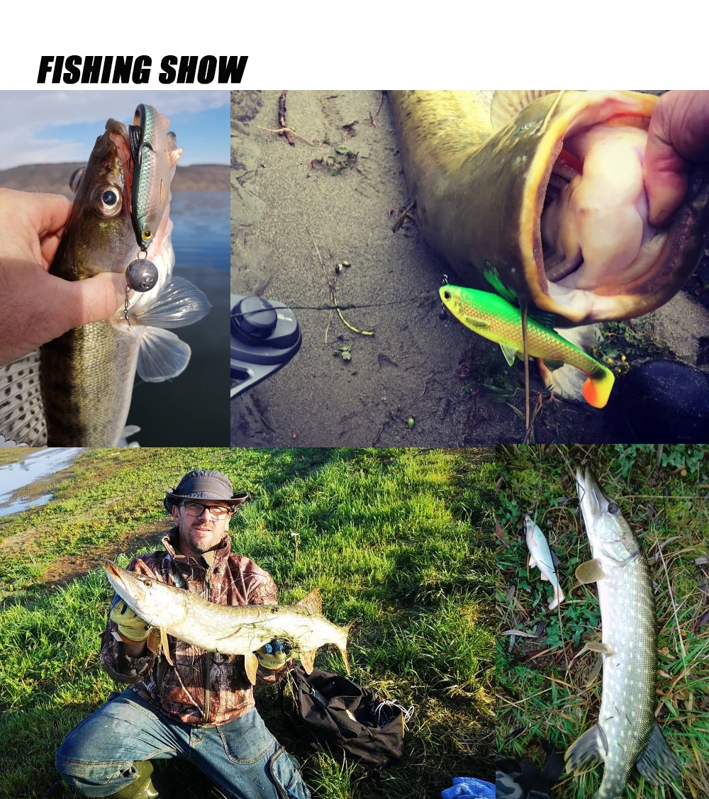 Spinpoler Fishing lure 3D plastic Silicone Pike Bait Shad Swimbait Fishing Tackle 5g10g20g40g  (1)