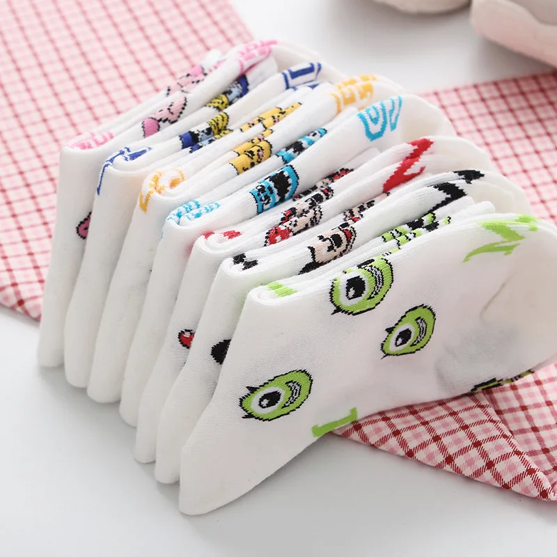 Disney Girl Casual Cute Socks Women Cartoon Animal Mickey Donald Duck Ladies Socks Cotton Happy Funny Street Fashion Adults
