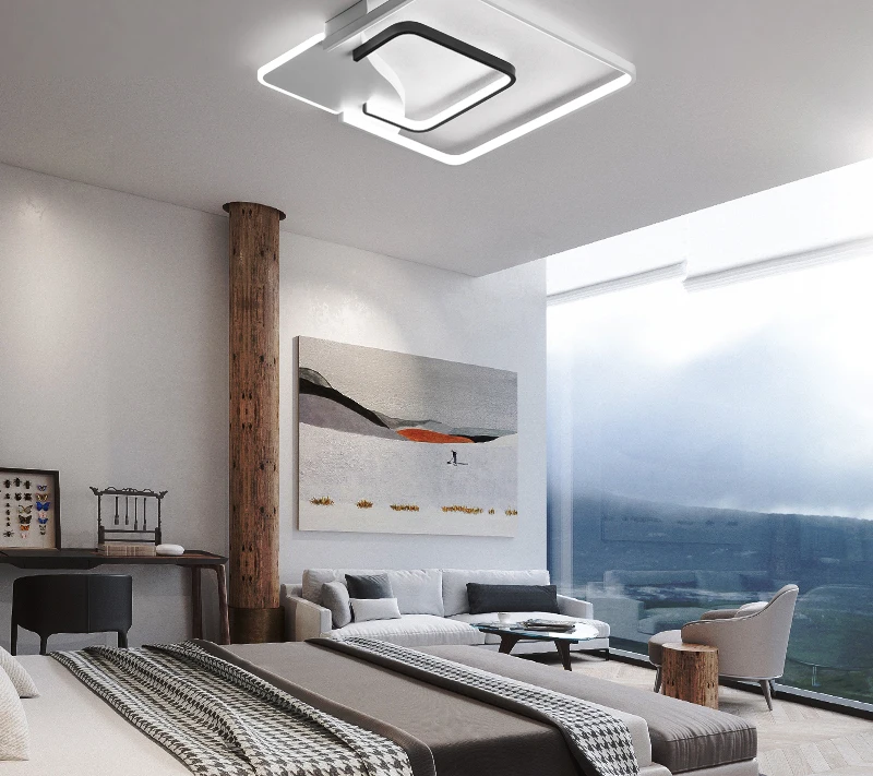 Современная Люстра для гостиной спальни алюминиевая 110V 220V led Lustre белая черная Потолочная люстра светильник для дома