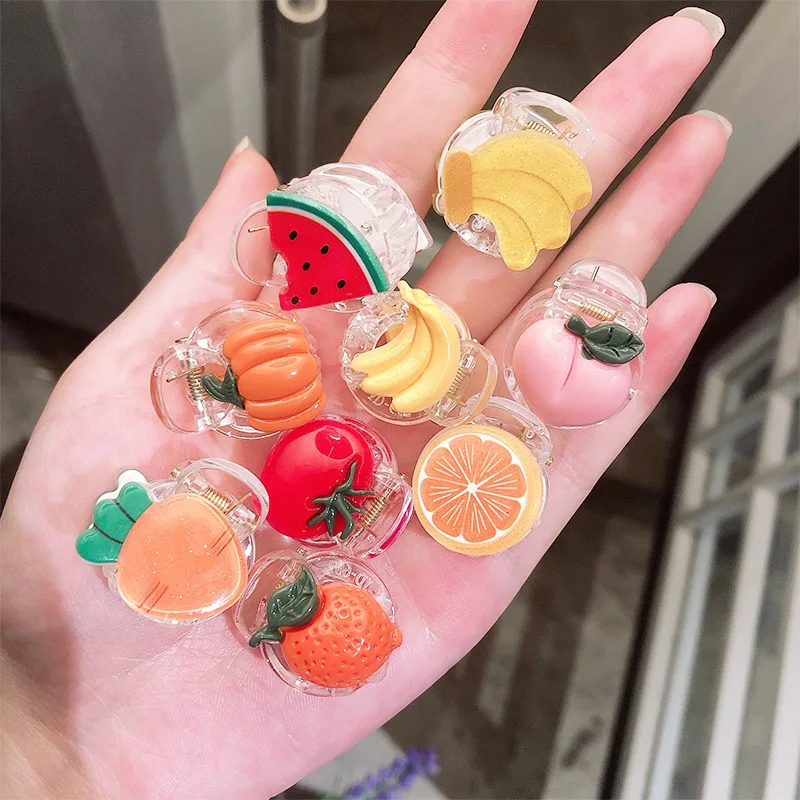 

Cute Vegetables Fruit Hair Claws Clip Fashion Transparent Kawaii Hairpins Girls Mini Hair Claws Headwear Accessories Hairbands