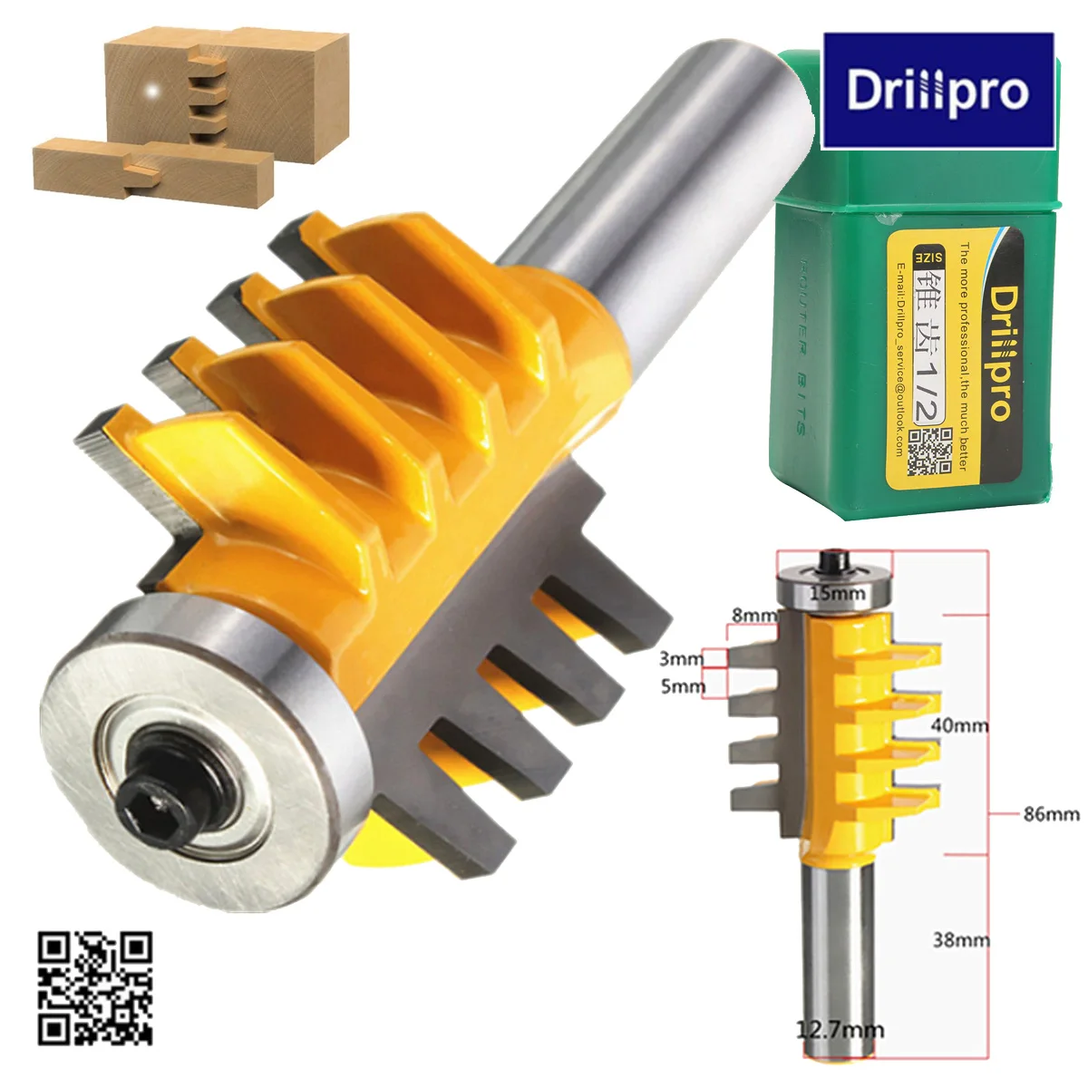 Drillpro Реверсивный палец шарнир клей шарнир фрезы-1/" хвостовик резец древесины