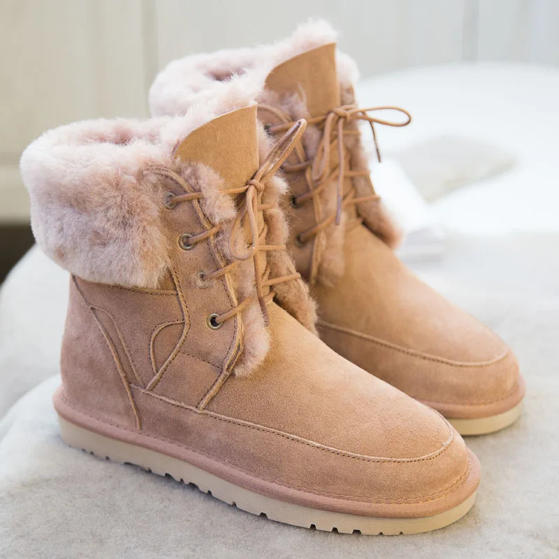 SHUANGGUN/классические зимние ботинки в австралийском стиле ботинки на меху и овчине утепленная хлопковая обувь женские зимние ботинки