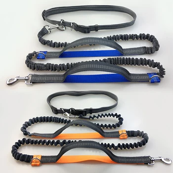 

Retractable Hands Free Dog Leash with Duals Bungees for Running Walking Hiking MU8669
