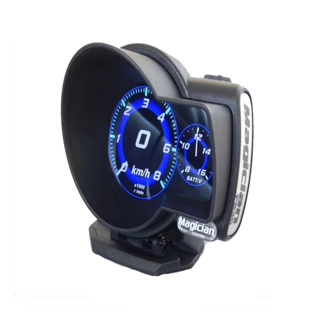 

Profession Magician OBD Head Up Display Car Digital Boost Gauge Voltage Speed Meter ect. Water Temp Alarm Auto Diagnostic Tool