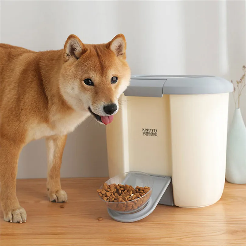 Ящик для хранения 5L Pet еда для кошек и собак ведро для хранения большой емкости влагостойкий с чашей домашнего хранения коробка& 4jj26