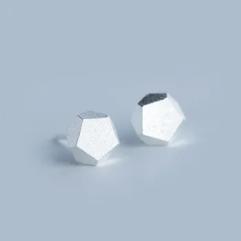 

polygon Men's Women's Real. 925-sterling-silver-Jewelry Geometric Stud Earrings 7MM GTLE715