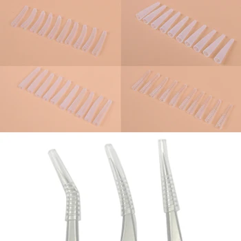 

New 10Pcs Grafting Eyelashes Tweezers Silicone Covers Tips Tweezers Protect Cases 4 Styles Eyelashes Auxiliary Tools