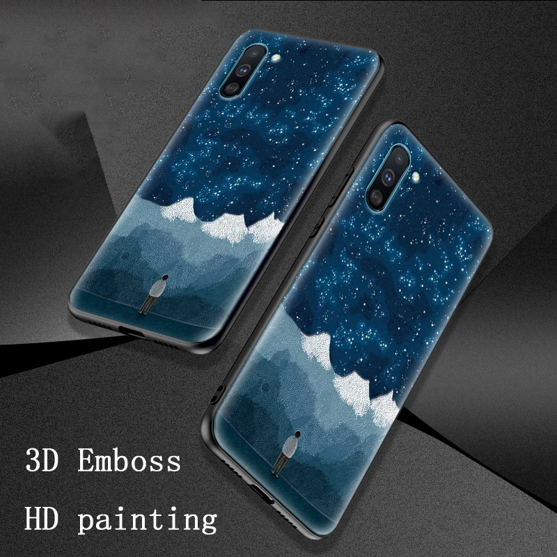 Note10+ снежный горный лес Dreamland эскиз иллюстрация выступающий рельеф чехол для samsung note 10 Plus note10 чехол