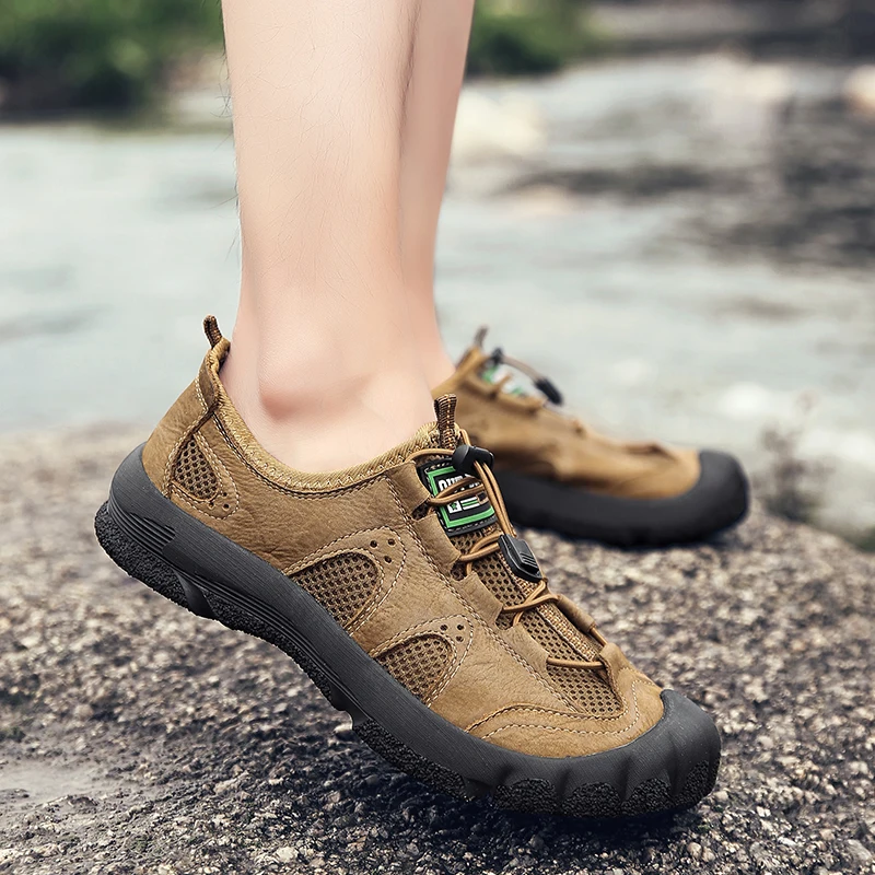

New Comfort Suede Leather Casual Shoes Breathable Outdoor Hiking Shoes Plus Size Autumn Walking Shoes Men