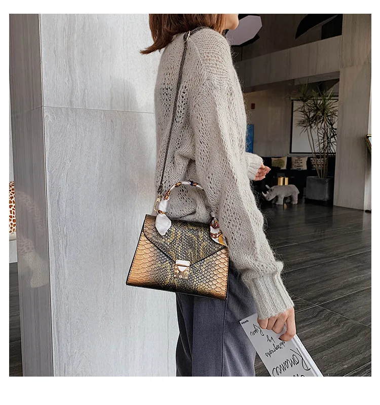 Luxury Crocodile Pattern Crossbody Bags For Women 2019 Small Scarf Handbag PU Leather Hand Bag Ladies Designer Shoulder Bag Blue (20)