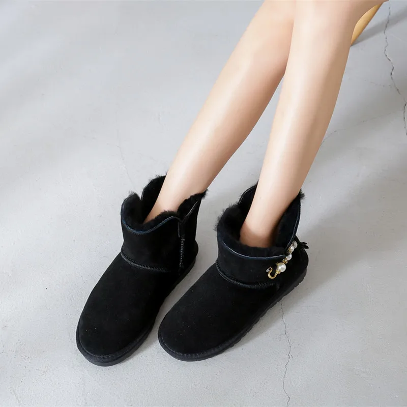 Genuine Sheepskin 2020 Natural Wool Shoes Women Real Sheepskin Women's Winter Woman Snow Boots Women Boots Women Shoes