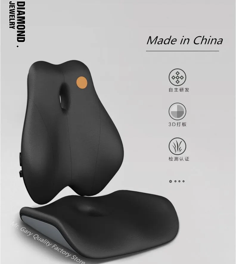 Memory Foam Office Chair Cushion Support Waist Back Orthopedic Pillow Lumbar Massage Hip Coccyx Pillow Car Seat Cushion Set Pad 3