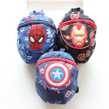 

Marvel hero child school bag Captain America Spiderman iron Man Stereotype Children bag prevent Lost package