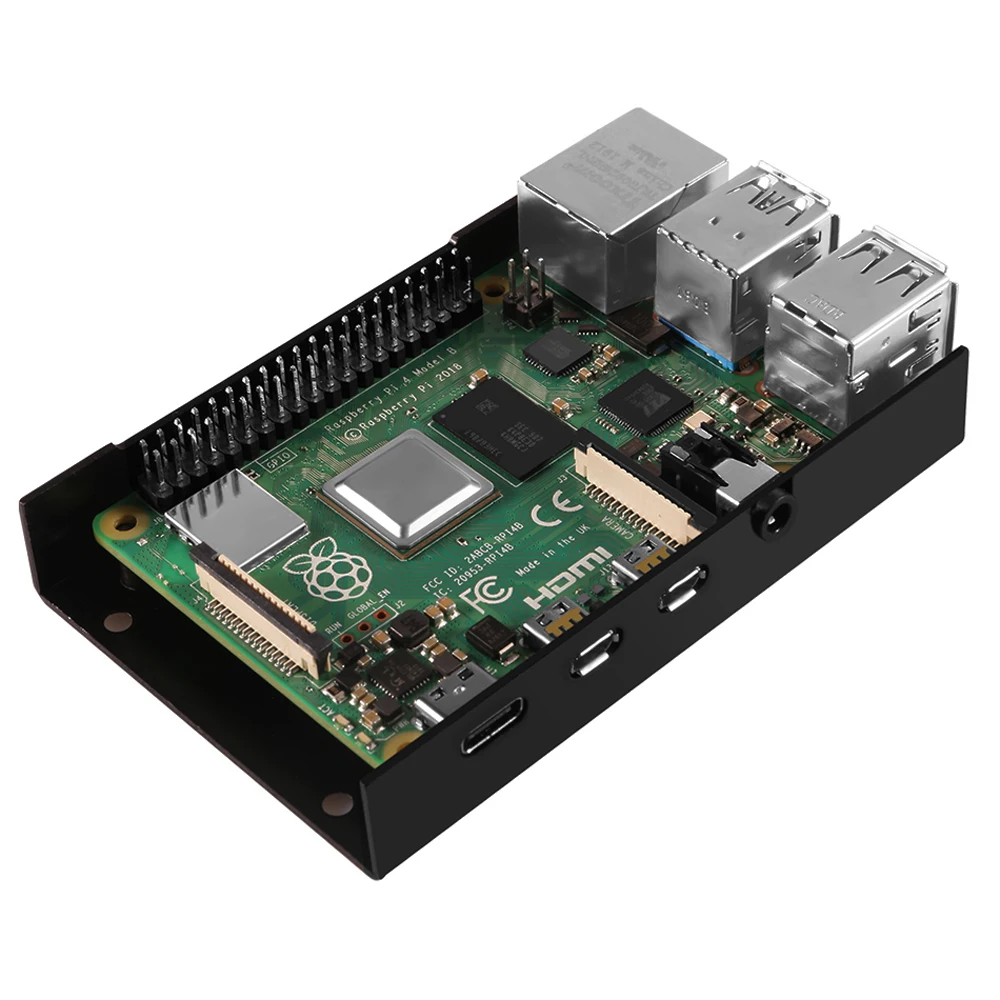 Алюминиевый Чехол Raspberry Pi 4 корпус для 4B 3 А зарядное устройство радиатор