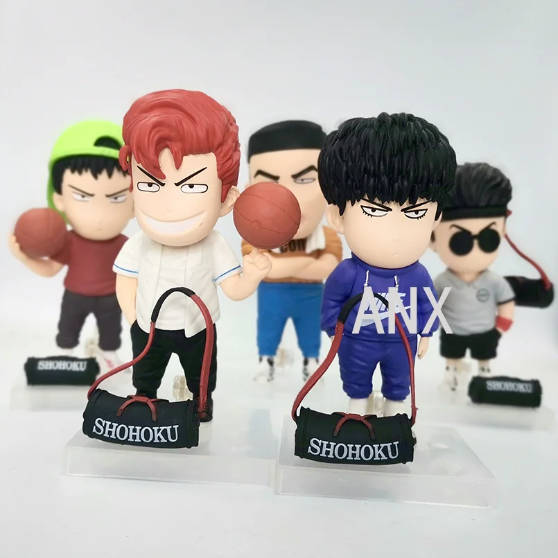 

5pcs SLAM DUNK Figure Sakuragi Hanamichi PVC Action Figures Rukawa Kaede Akagi Takenori Mitsui Hisashi Collection Model Toy 12cm