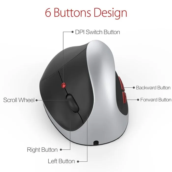 2,4G Bluetooth мышь игровая Беспроводная зарядка Вертикальная 2400 dpi мышь для компьютера ноутбука AS99