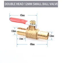  1 bronze double-headed valve with red handle direct intubation ball valve threaded connector pipe fitting connector adapter 