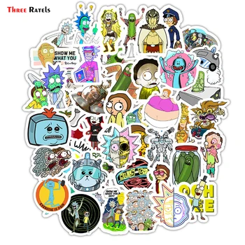 

Three Ratels 50pcs/Pack Waterproof Cartoon Rick And Morty Stickers Skateboard Suitcase Guitar Luggage Laptop Sticker Kid Toy