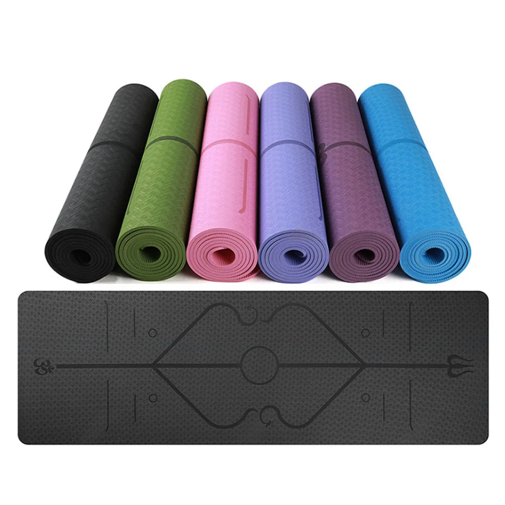

Yoga Mat Gym Mat TPE with Position Line Non Slip Folding Carpet Mat For Beginner Environmental Fitness Gymnastics Balance Board