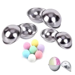 6pcs Bath Bomb Molds DIY Semicircle Sphere Tool Round Aluminium Alloy Bath Bomb Salt Ball Homemade Crafting Metal Bath Tool Mold