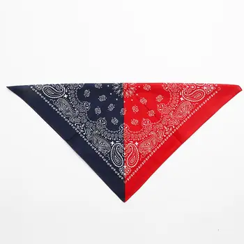 

Bohemian Paisley Floral Double Color Block 50x50CM Unisex Cotton Pocket Square Scarf Headband Bandana Hip-Hop Wristband Neck Tie