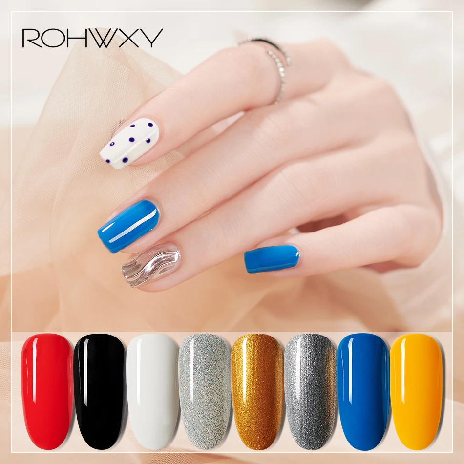 ROHWXY Гель-лак для маникюра Гель-лак для ногтей дизайн УФ-светодиодный Гель-лак для ногтей набор праймер Гибридный лак гель-краска