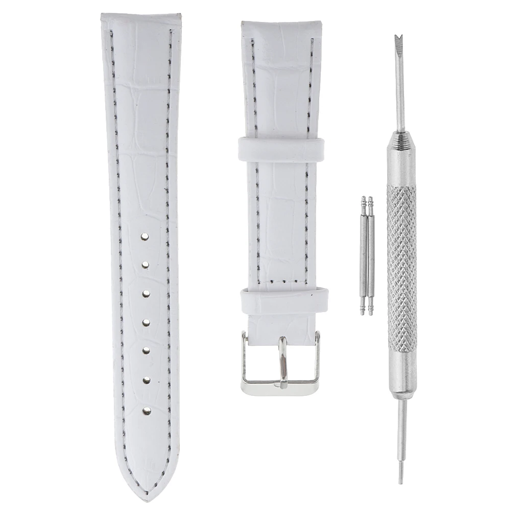 

PU Leather Watchbands 18 mm Watch Steel Pin buckle Band Strap Wrist Belt Bracelet with Stainless Steel Buckle Spring Bars