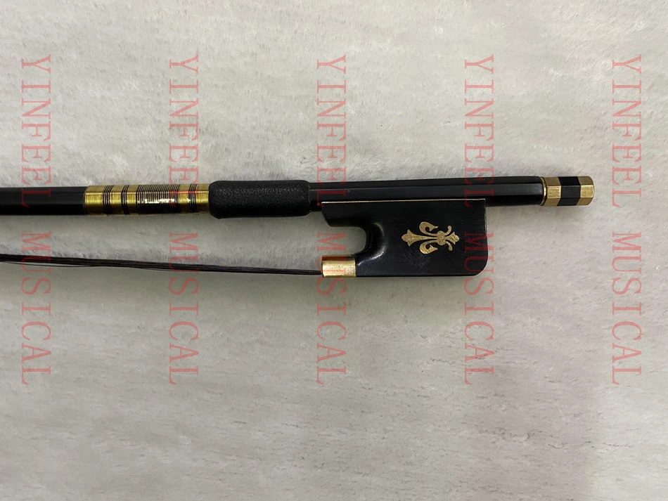 Cello Bow 4/4 Black Carbon Fiber Ebony Frog black horse hair/white horse hair 4/4,3/4,1/2,1/4 adult and children cello 1pcs cello bow