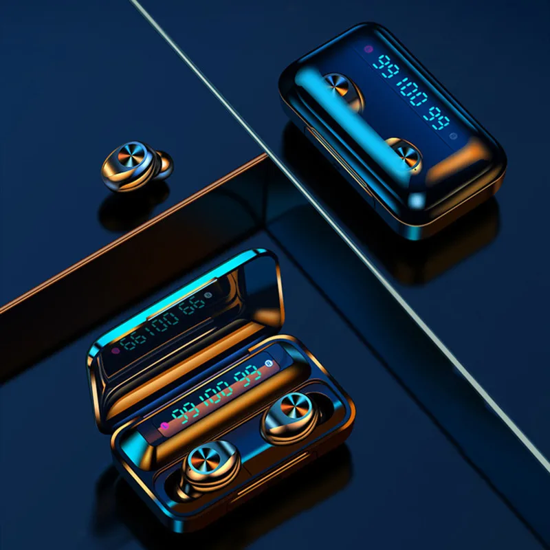 TWS Bluetooth Earphone F9 10 Wireless headphone with LED Display Waterproof Charging Box headset gamer earbuds for xiaomi pk i12