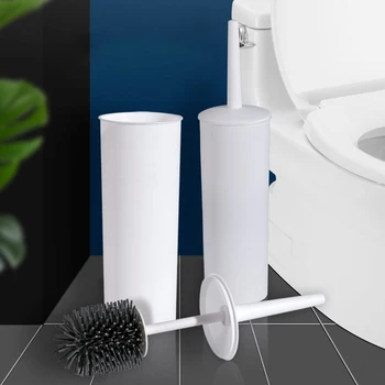 

TPR Silicone Toilet Bowl Brush Long Handle Cleaning Supplies Soft Bristle Head Toilet Brush For Home Bathroom Accessories