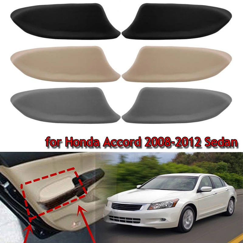 2-Piece Black Leather Armrest Lid Pad Set For 2008-2012 Honda Accord Front Doors 5 thumbnail image